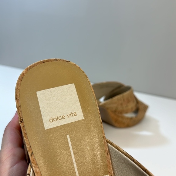 Dolce Vita Martin Cork Square Toe Slides Heeled Sandals Size 11 - Picture 11 of 15
